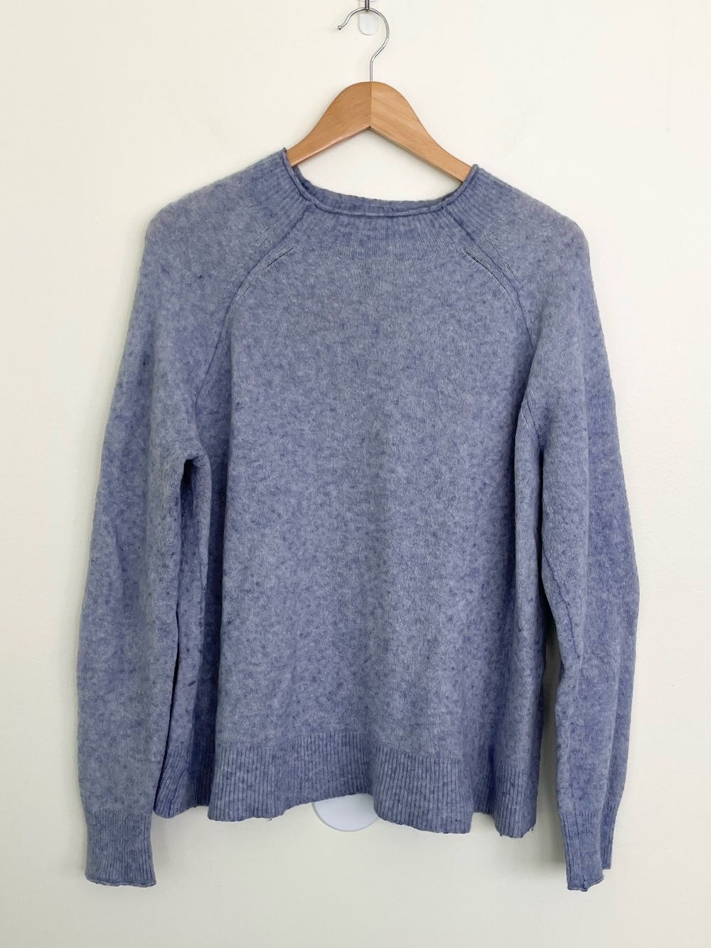 J Crew Rollneck Sweater in Supersoft Yarn XL Extra Large Wool Alpaca Blend Blue